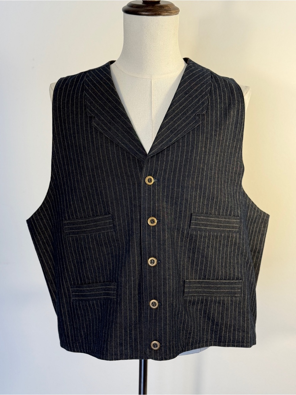 Frontier Classics Pinstripe Western Vest XL Dark Academia Cowboy Formal
